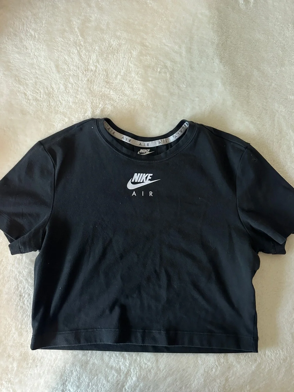 Nike Black Cropped Logo Tee